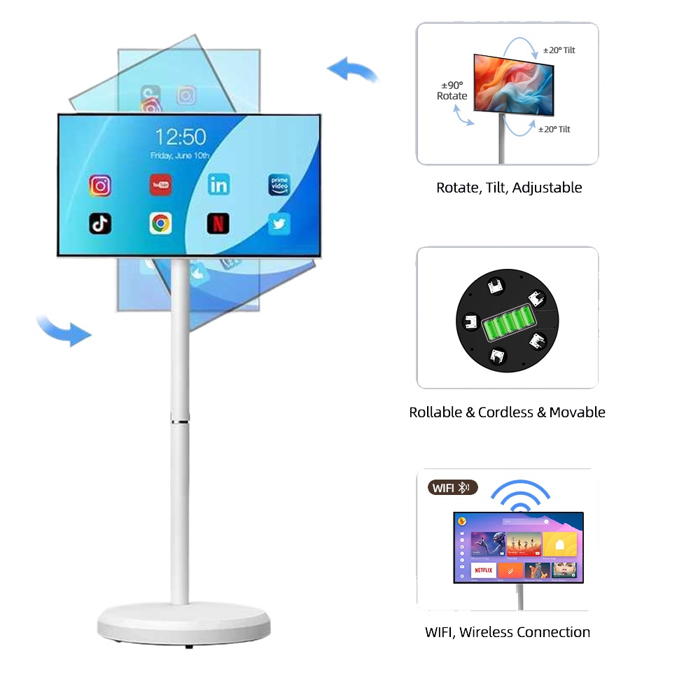 21.5インチ可動式スマートテレビ（バッテリー搭載）、ポータ - Smart Home Pc のレビューと価格