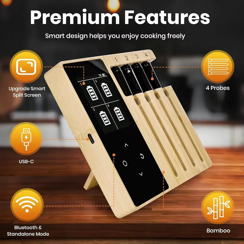【CHIMU HOME】スマートワイヤレス肉用温度計 Blu - Smart Home Oven のレビューと価格