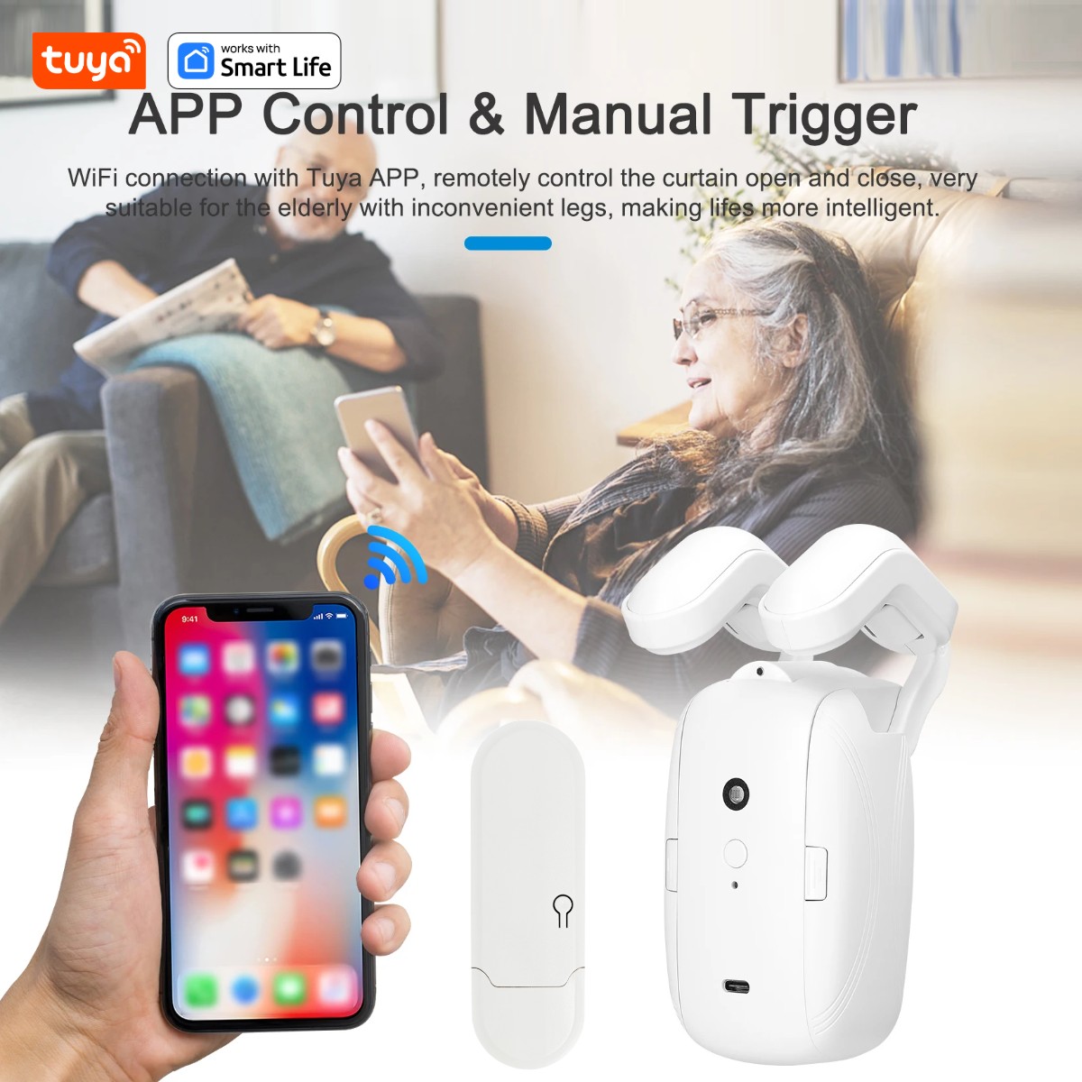 1/2個入り Tuya スマートWiFiカーテンロボット ( - Smart Home Vimar のレビューと価格