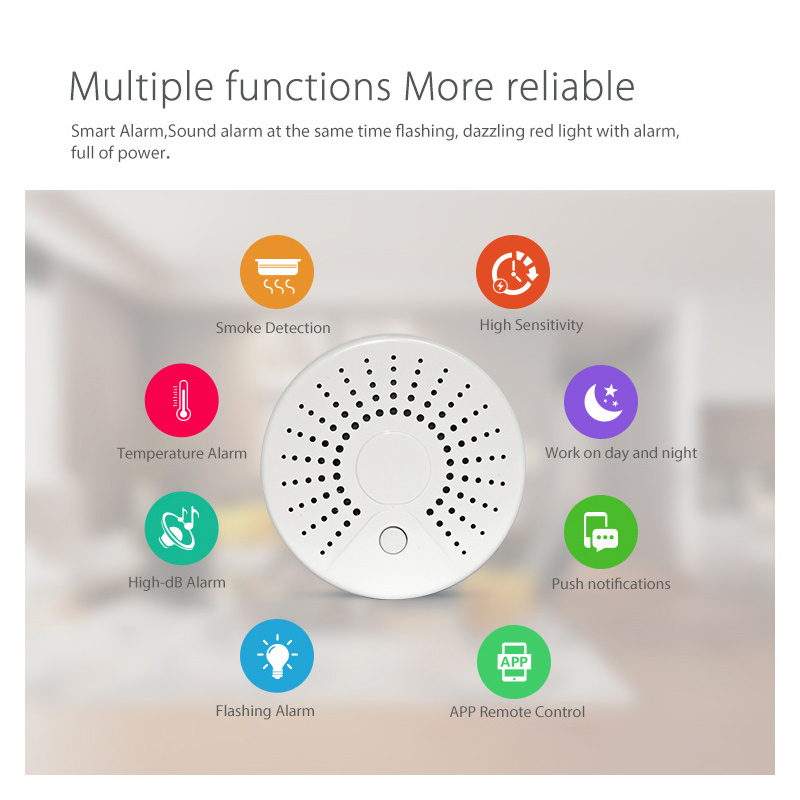 Tuya WiFi スマートホーム煙探知機アプリリモートコン - Smart Smoke Detector のレビューと価格