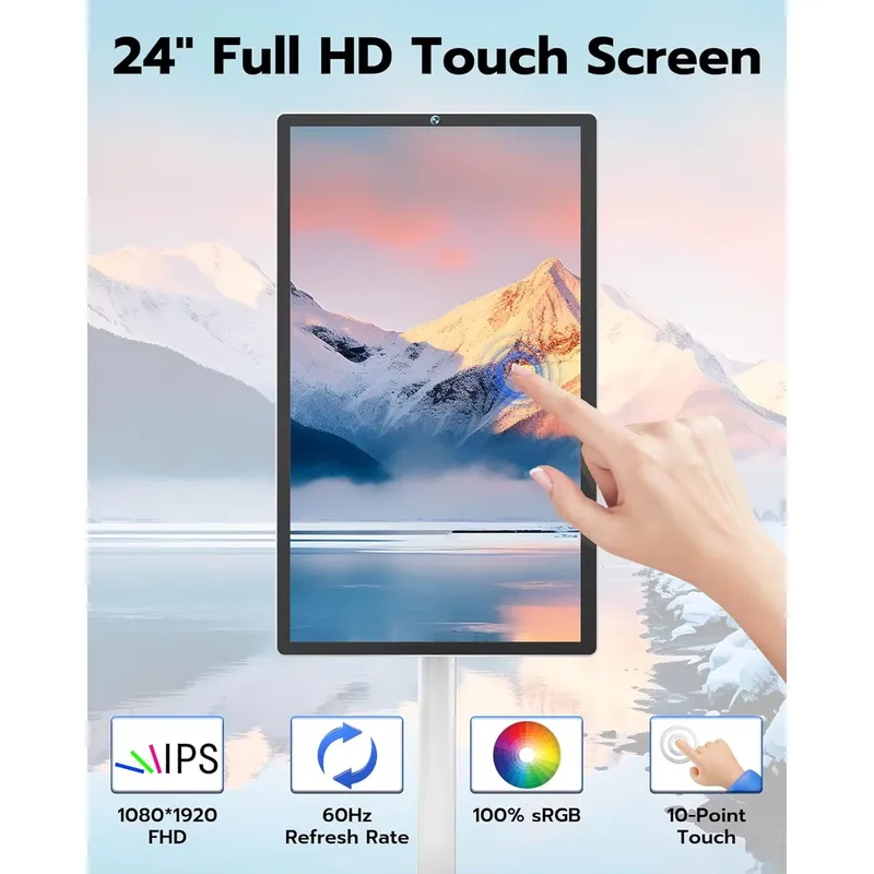 24インチAndroidスマートテレビ ポータブルLEDモニ - Smart Home Living Room のレビューと価格