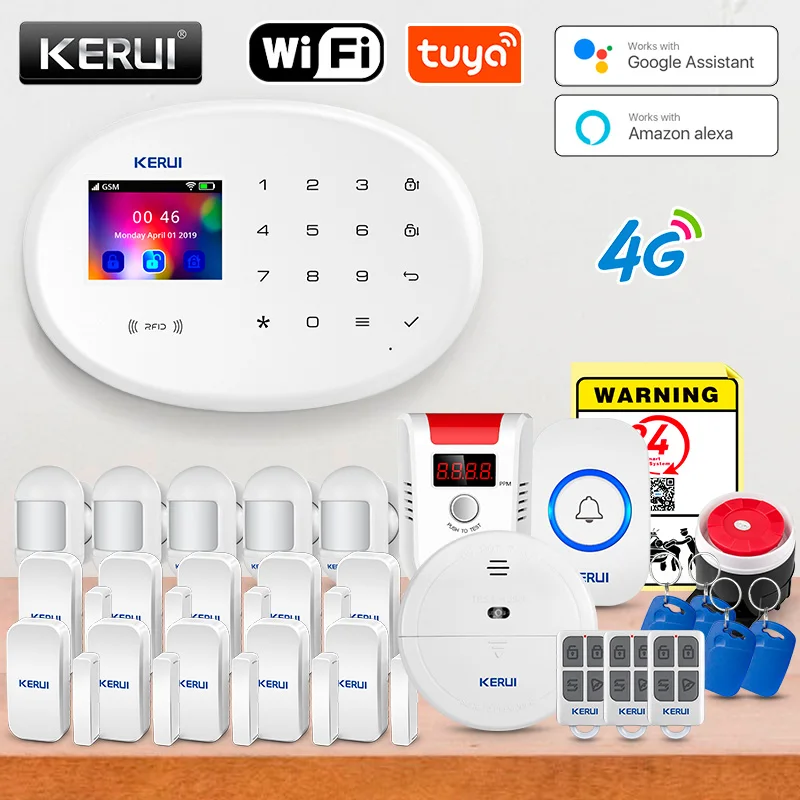 KERUI Tuyaスマートアラームシステム4Gワイヤレスホ - Smart Smoke Detector のレビューと価格