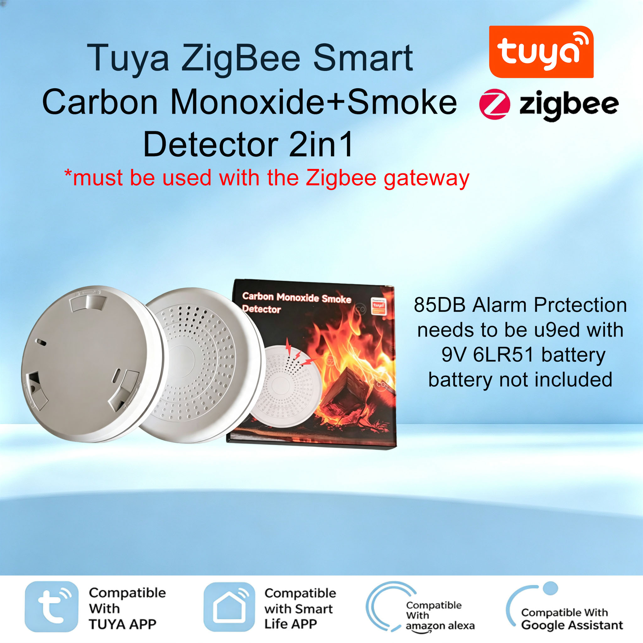 スマートZigBee煙・CO複合アラーム Tuyaアプリ制御 - Smart Smoke Detector のレビューと価格