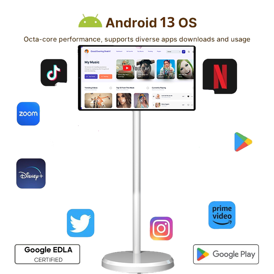 21.5インチLEDホワイトバッテリー駆動ミニテレビAndr - Smart Home Speaker のレビューと価格