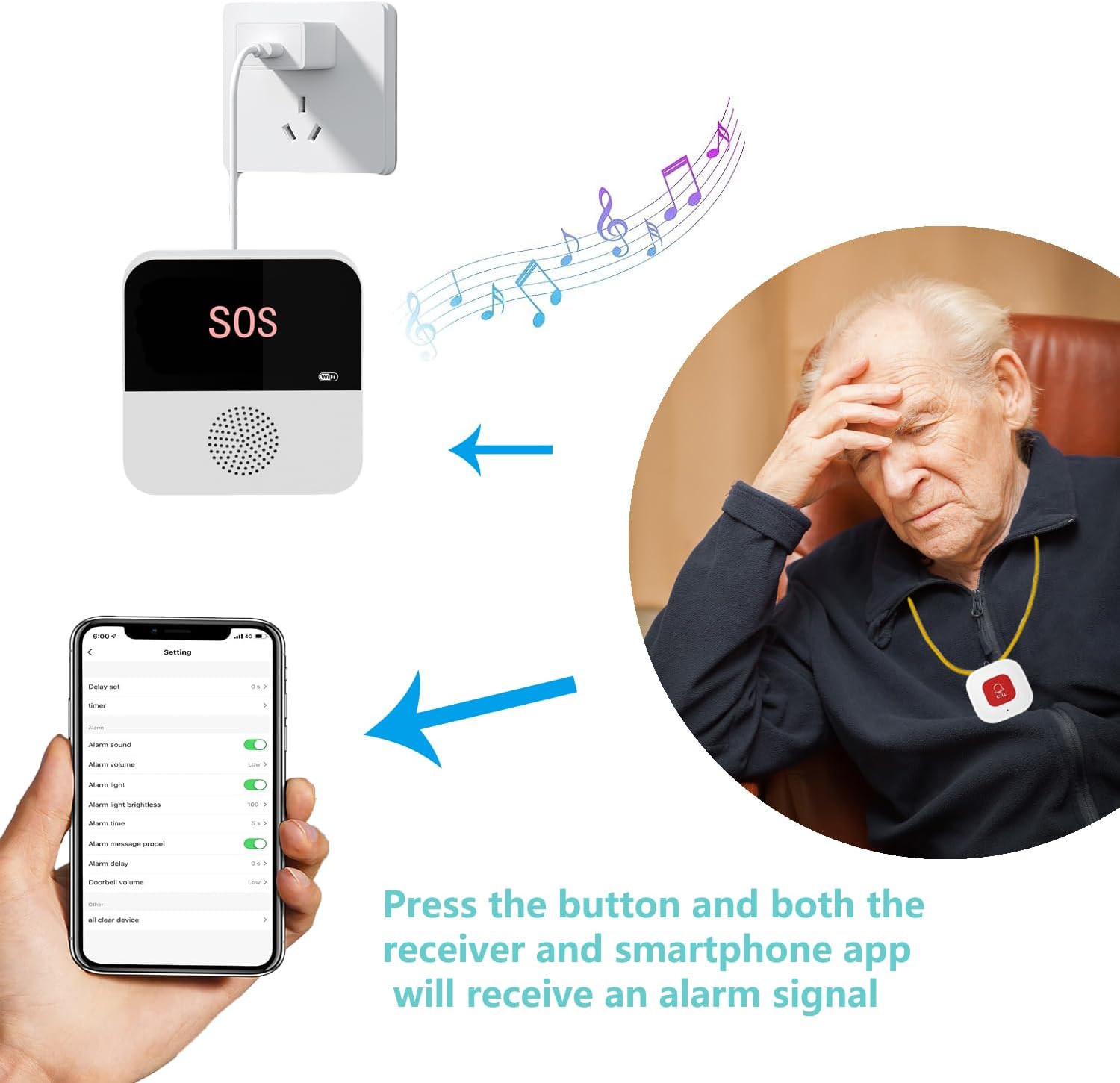 ワイヤレス WiFi 高齢者介護者ポケットベル SOS コー - Wifi Smart Plug のレビューと価格