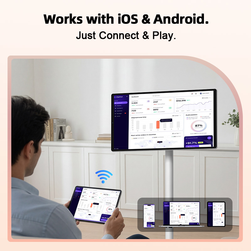 21.5インチIPS Android TVテレビ 可動式イン - Smart Home Speaker のレビューと価格