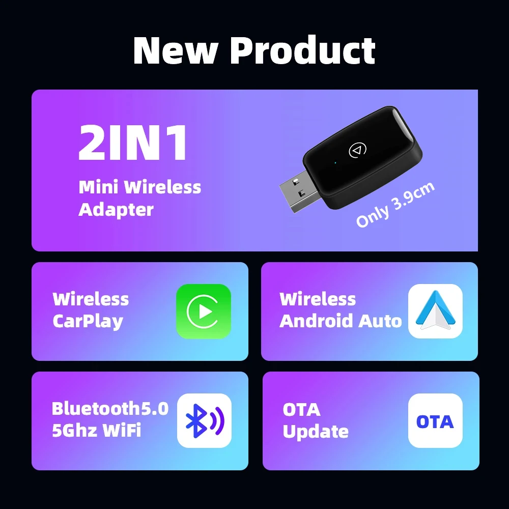 2025年新型ワイヤレスCarPlay Android Au - Wifi Smart Plug のレビューと価格