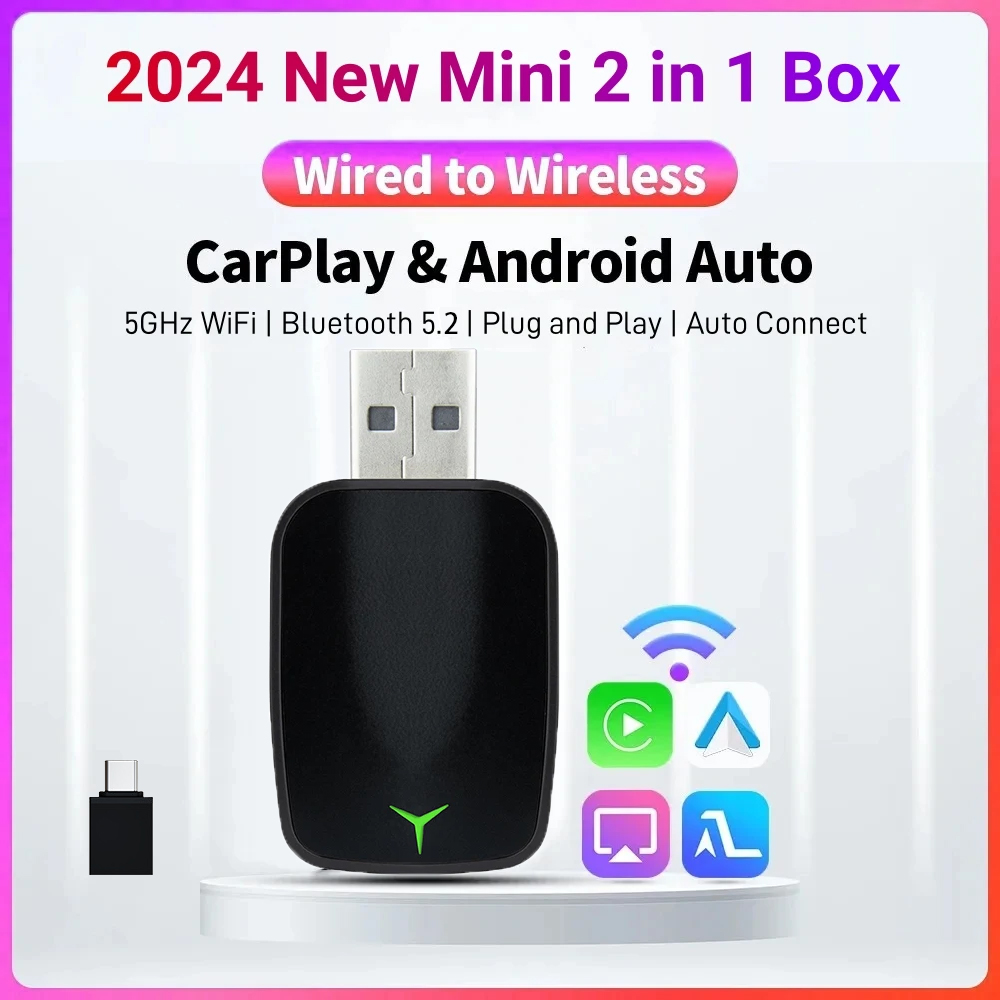 新しい有線からワイヤレス Carplay Android 2 - Wifi Smart Plug のレビューと価格