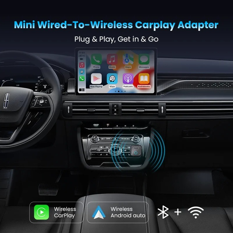 CA525-M ミニ有線CarPlayアダプターを無線化する - Wifi Smart Plug のレビューと価格