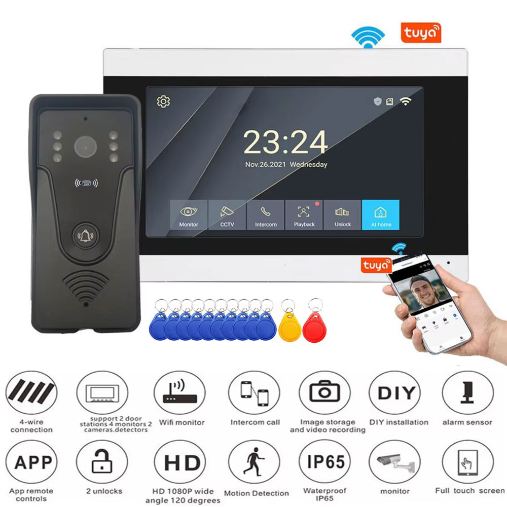 Tuya-アクセス制御システム用インターホンキット,1080 - Smart Home Video Doorphone Ezviz のレビューと価格