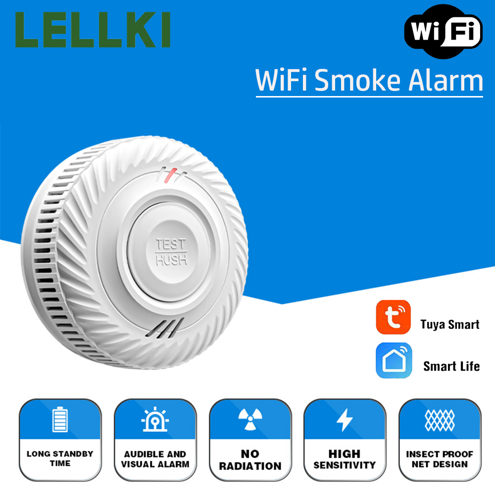 LELLKI WiFi 煙探知機 長いバッテリー寿命 火災保 - Smart Smoke Detector のレビューと価格
