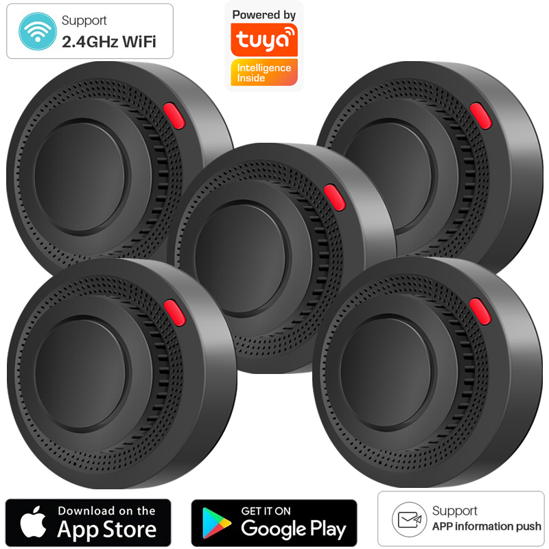 2.4G WiFi煙感知器ワイヤレスセンサー火災警報器家庭用 - Smart Smoke Detector のレビューと価格