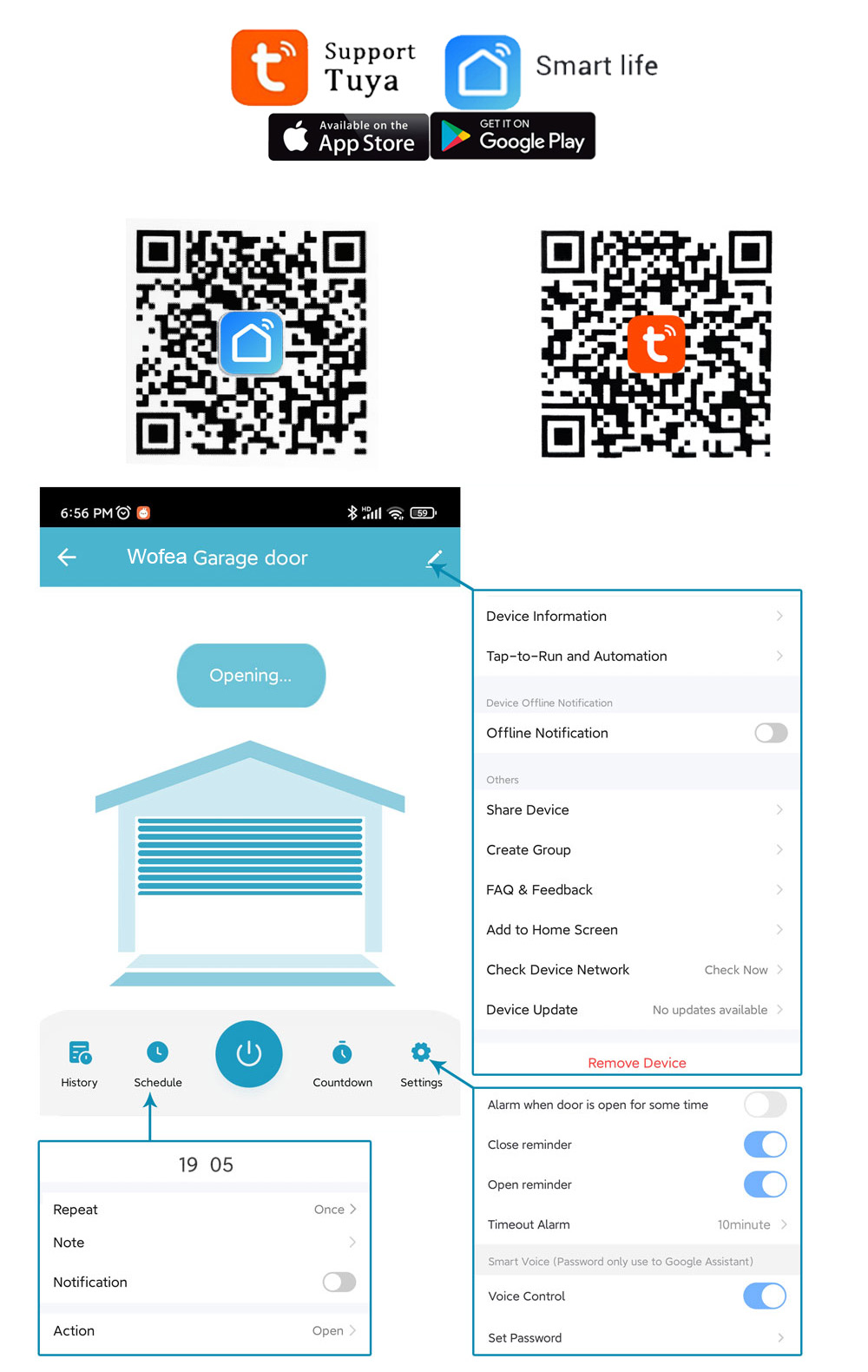 Wofea Tuya スマート WIFI 2.4G ガレージ - Smart Home Vimar のレビューと価格