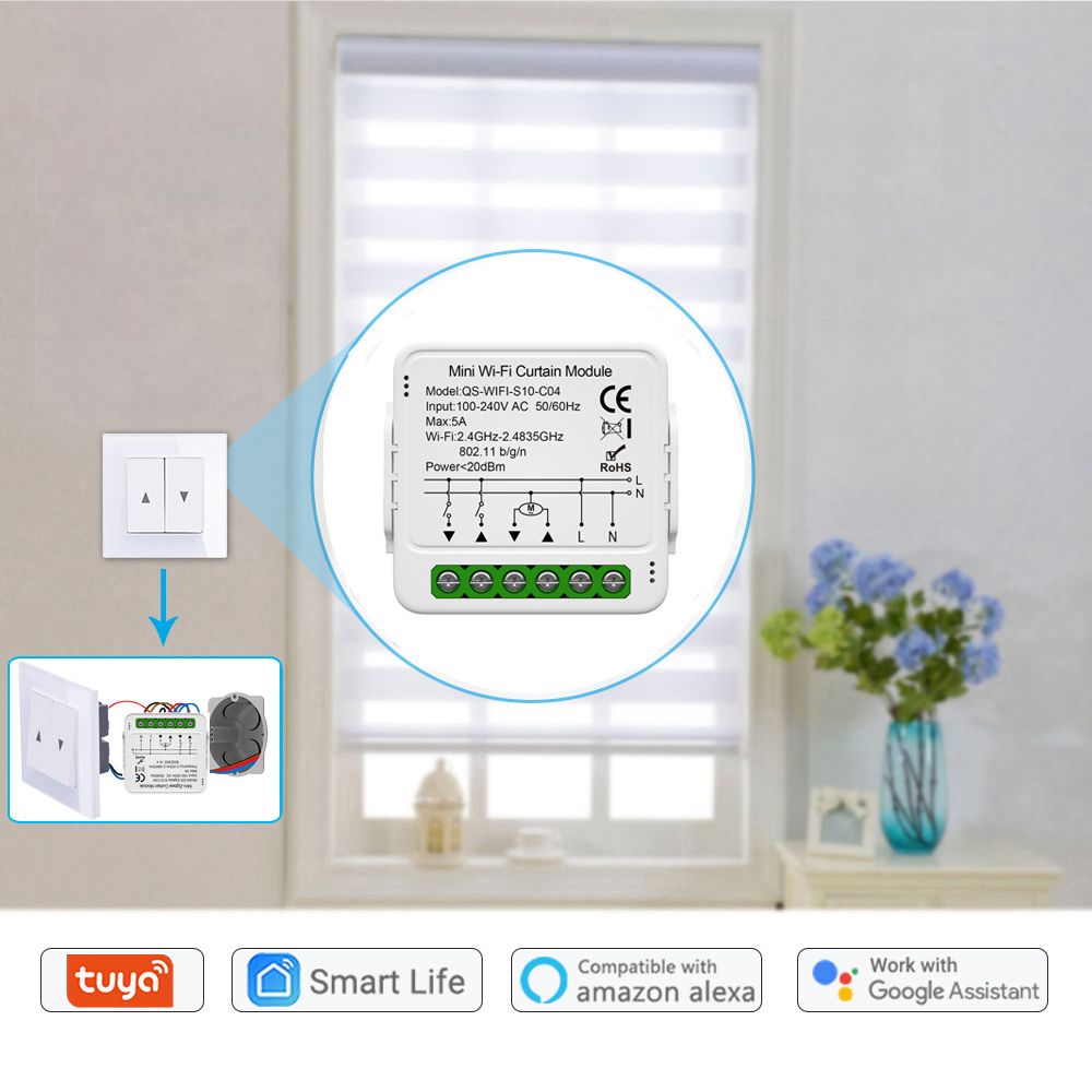 Tuya WiFi Zigbee スマート カーテン スイッ - Smart Home Living Room のレビューと価格