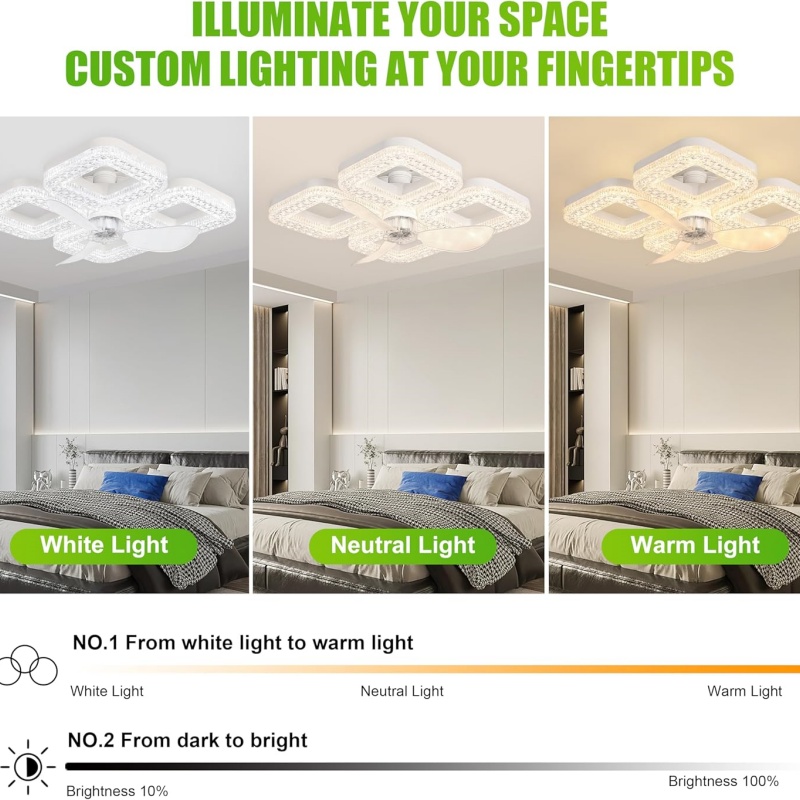 スマートLEDシーリングファンライト 48W 省エネ リモコ - Smart Home Living Room のレビューと価格